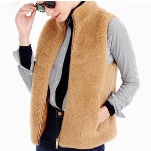 J. Crew Camel Sherpa Vest